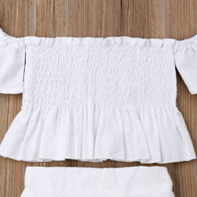 Load image into Gallery viewer, White Lace Floral Tops+ Long Skirt
