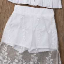 Load image into Gallery viewer, White Lace Floral Tops+ Long Skirt