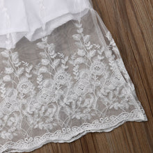 Load image into Gallery viewer, White Lace Floral Tops+ Long Skirt